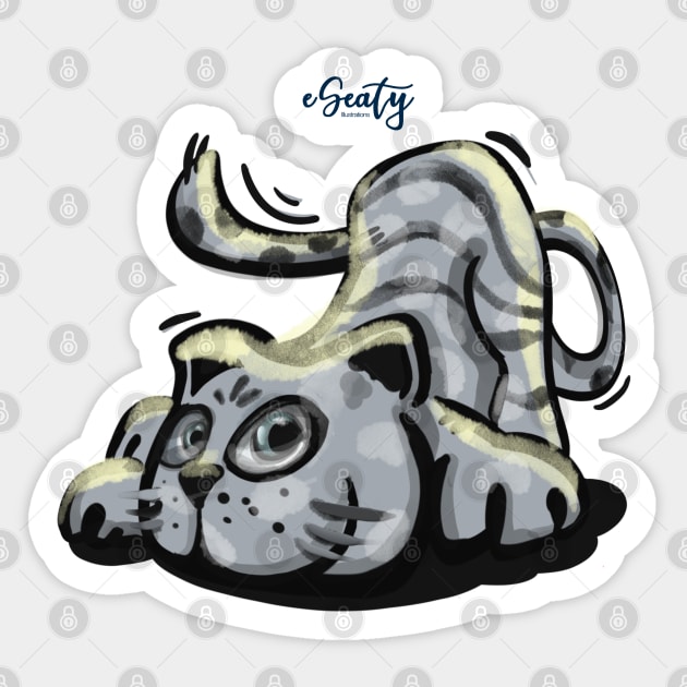 Playful cat Sticker by eSeaty